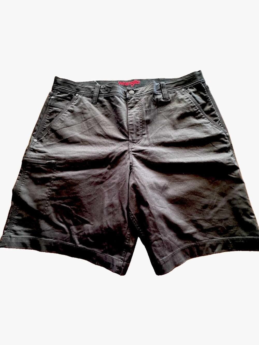 Wrangler Mens Utility Shorts Black 38 Performance Stretch Flex Waistband